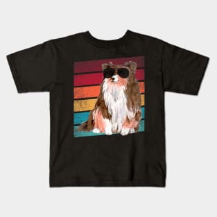 Shetland Sheepdog Sheltie Dog Vintage Kids T-Shirt